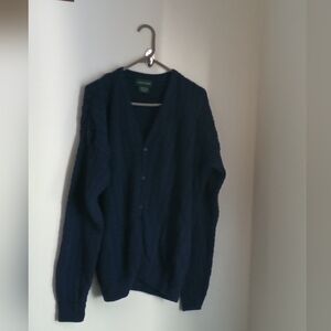 Hunt Club Cardigan Men Large Blue Sweater Grandpa Layering Casual Church Cozy